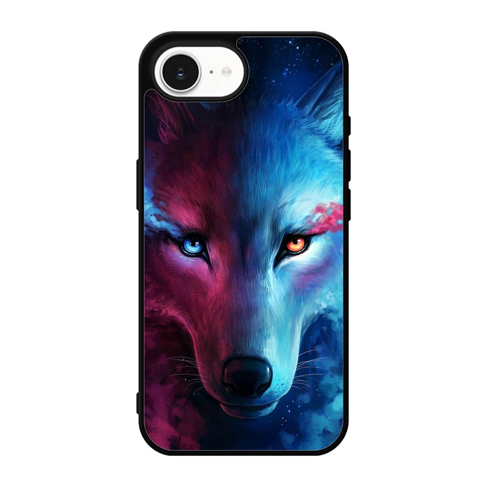 Wolf Art Blue Red iPhone 17e Case QC8673