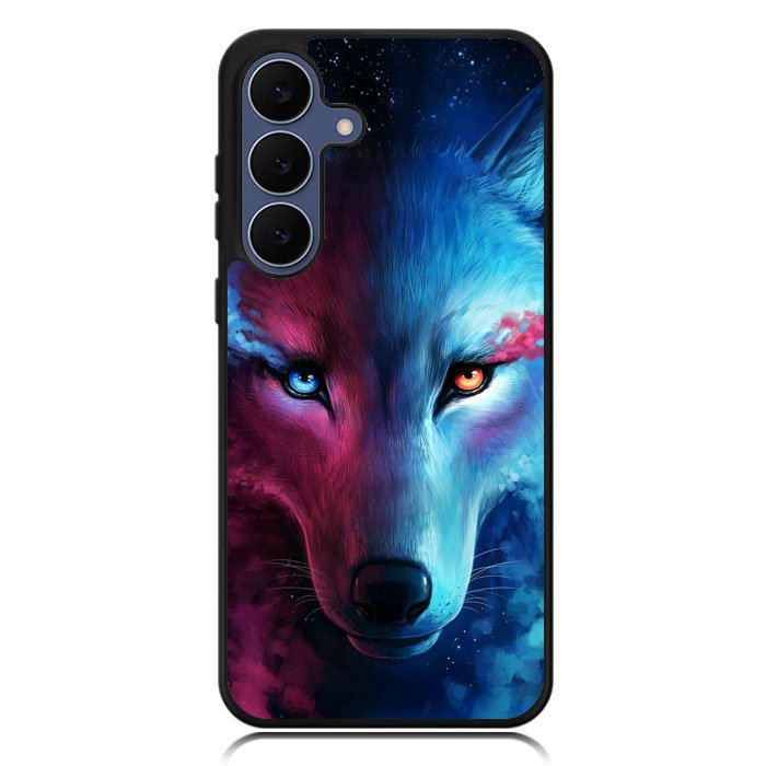 Wolf Art Blue Red Samsung Galaxy S25 FE Case OV8673