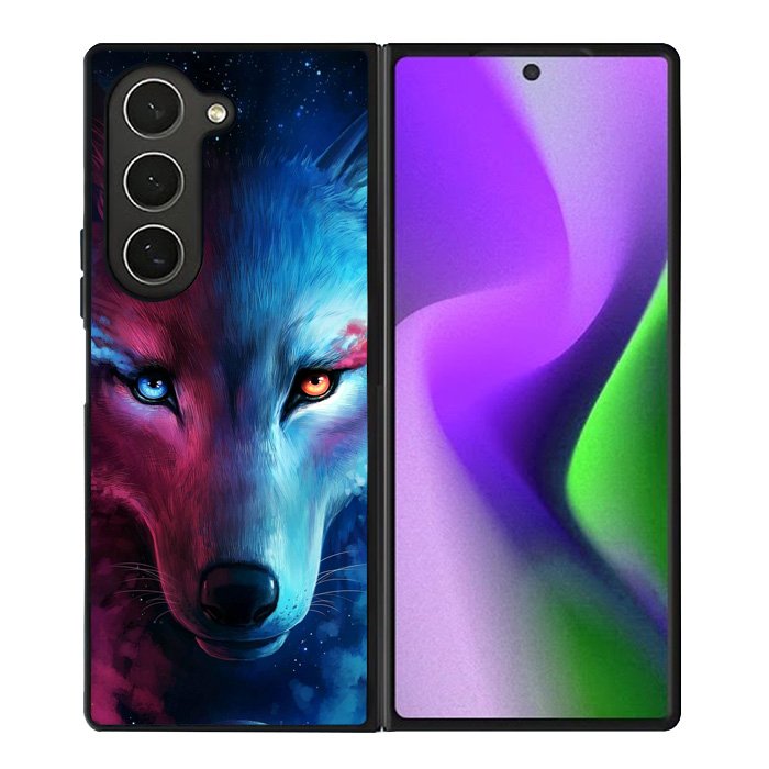 Wolf Art Blue Red Samsung Galaxy Z Fold 6 5G 2024 Case OV8673