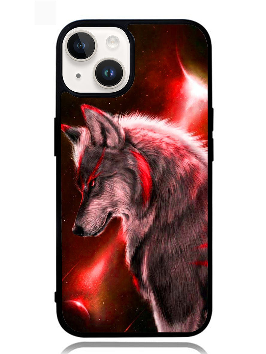 Cool Wolf Red iPhone 14 Plus Case