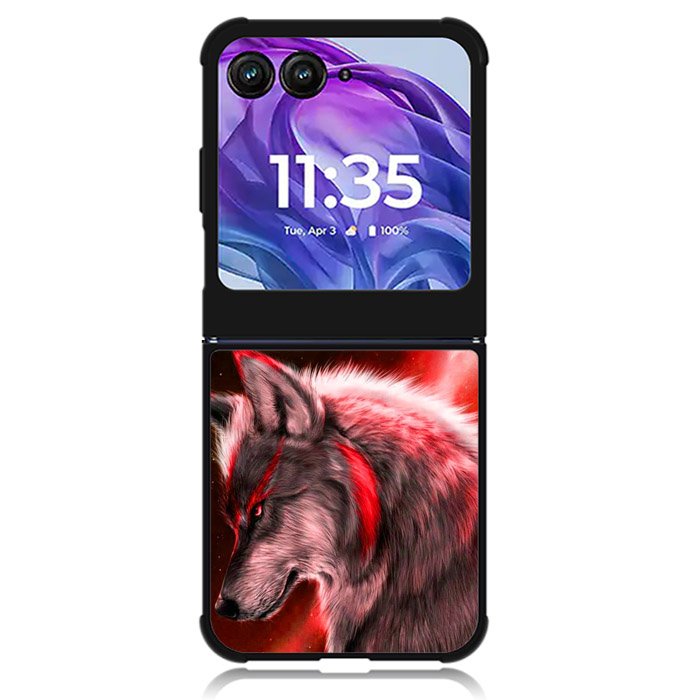 Cool Wolf Red Motorola Moto Razr Plus 2024 , Moto Razr+ 2024 Case