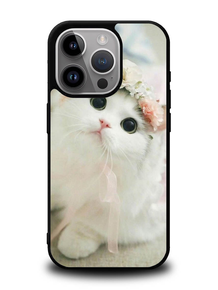 White Cat iPhone 16 Pro Max Case QC5735