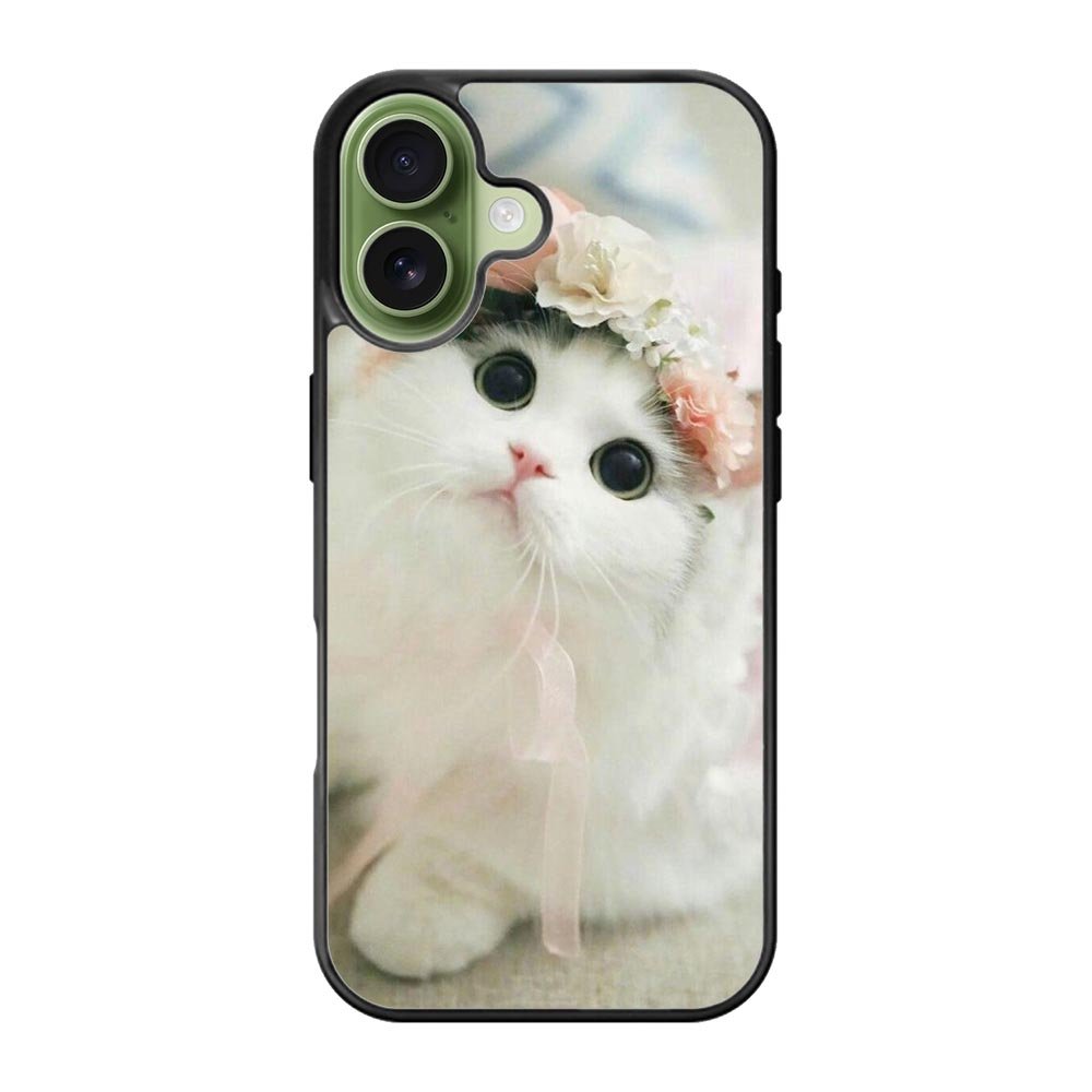 White Cat iPhone 17 Case QC5735