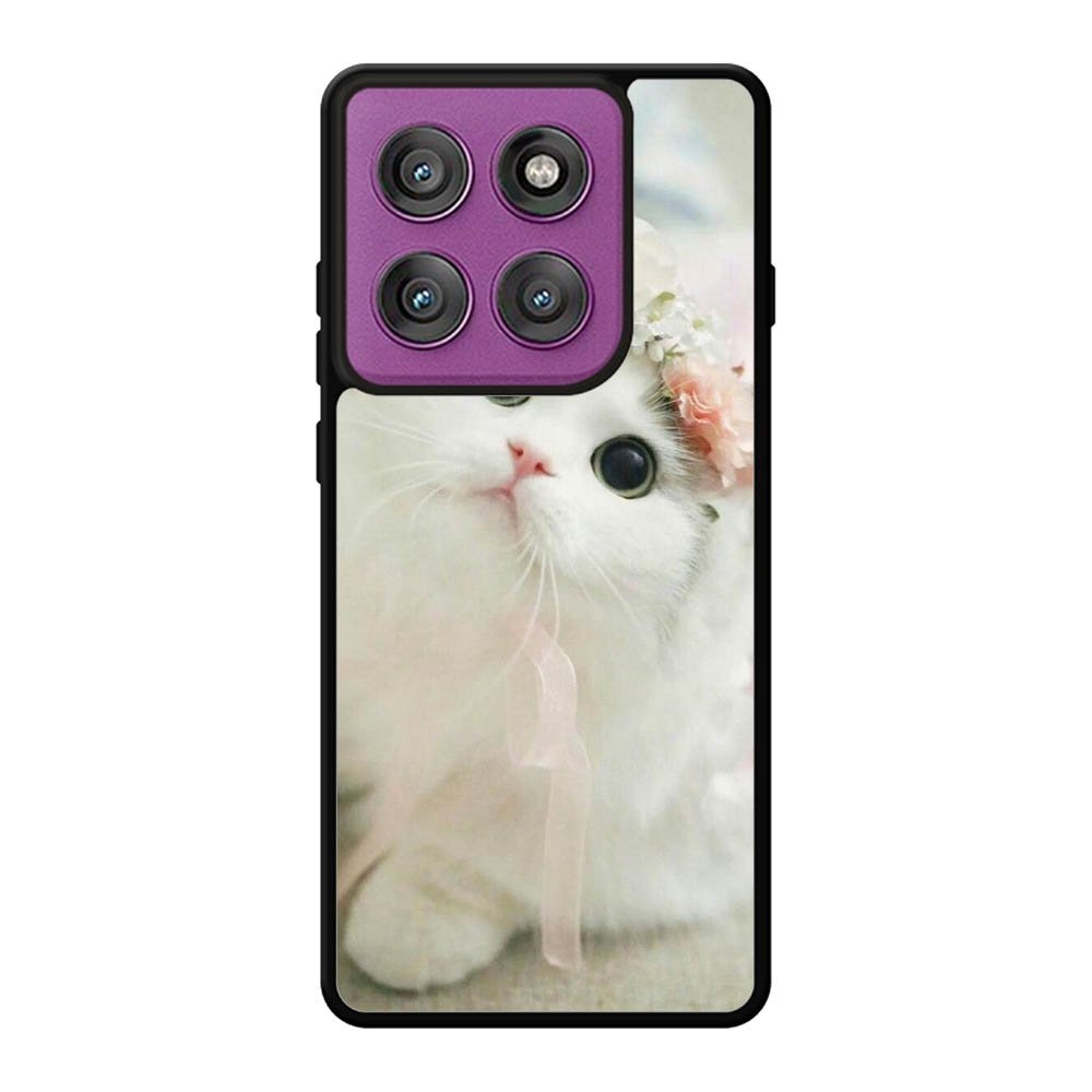 White Cat Motorola Moto Edge 60 Pro Case QC5735