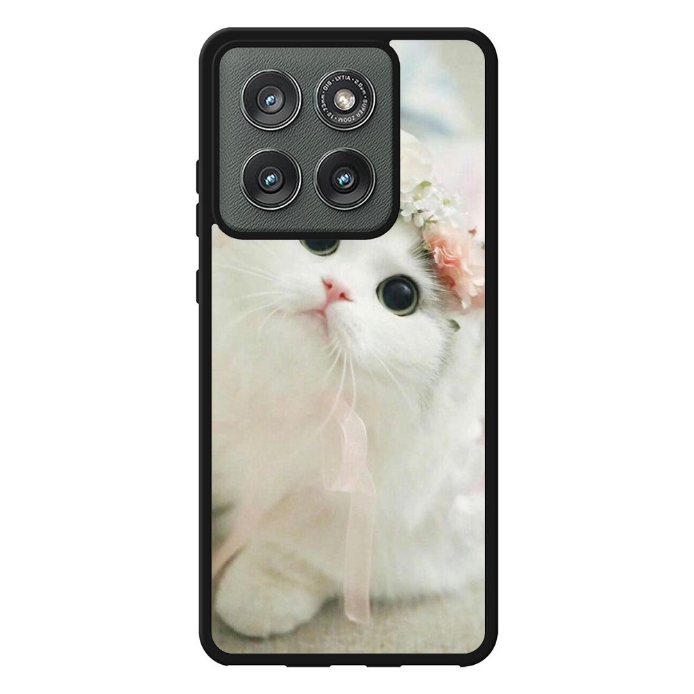 White Cat Motorola Moto Edge 2025 Case QC5735
