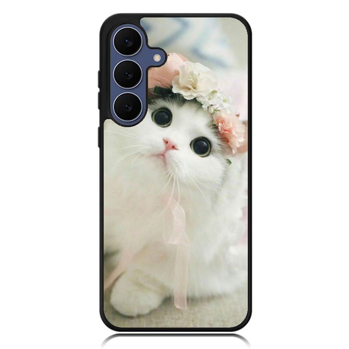 White Cat Samsung Galaxy S25 FE Case OV5735