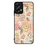 Gold Glitter Flowers Motorola Moto G Play 2024 Case OV5906