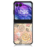 Gold Glitter Flowers Motorola Moto Razr Plus 2024 , Moto Razr+ 2024 Case OV5906