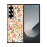 Gold Glitter Flowers Samsung Galaxy Z Fold 7 5G Case QC5906