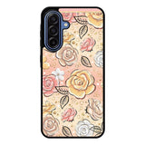 Gold Glitter Flowers Samsung Galaxy A17 Case QC5906