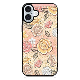 Gold Glitter Flowers iPhone 16 Case QC5906