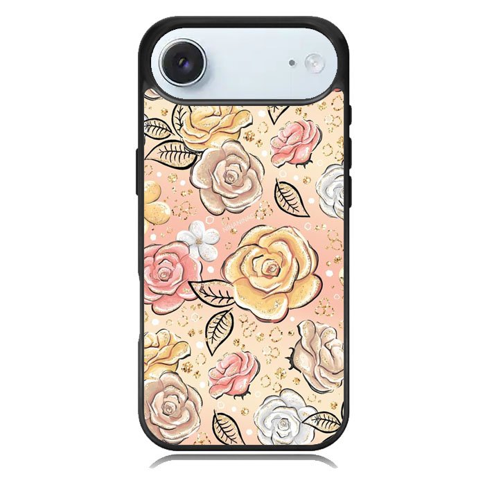 Gold Glitter Flowers iPhone 17 Air Case OV5906