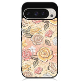 Gold Glitter Flowers Google Pixel 9 Pro XL Case OV5906