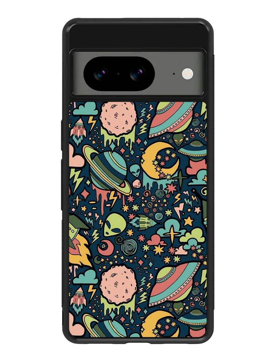 aliens rockets space Google Pixel 8A Case QC5999