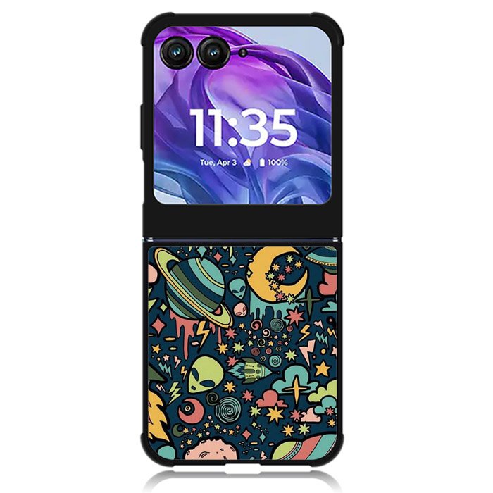 aliens rockets space Motorola Moto Razr Plus 2024 , Moto Razr+ 2024 Case OV5999