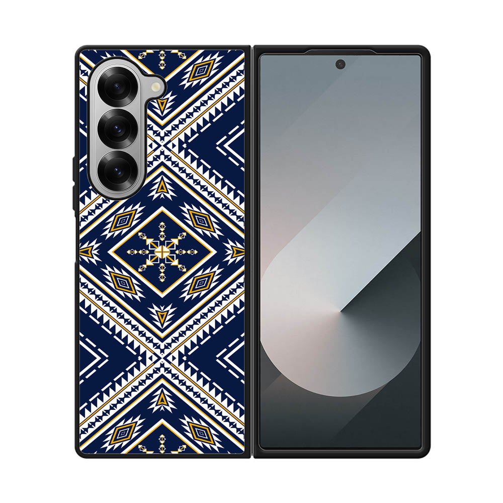 Geometric Blue FLF0527 Samsung Galaxy Z Fold 7 5G Case