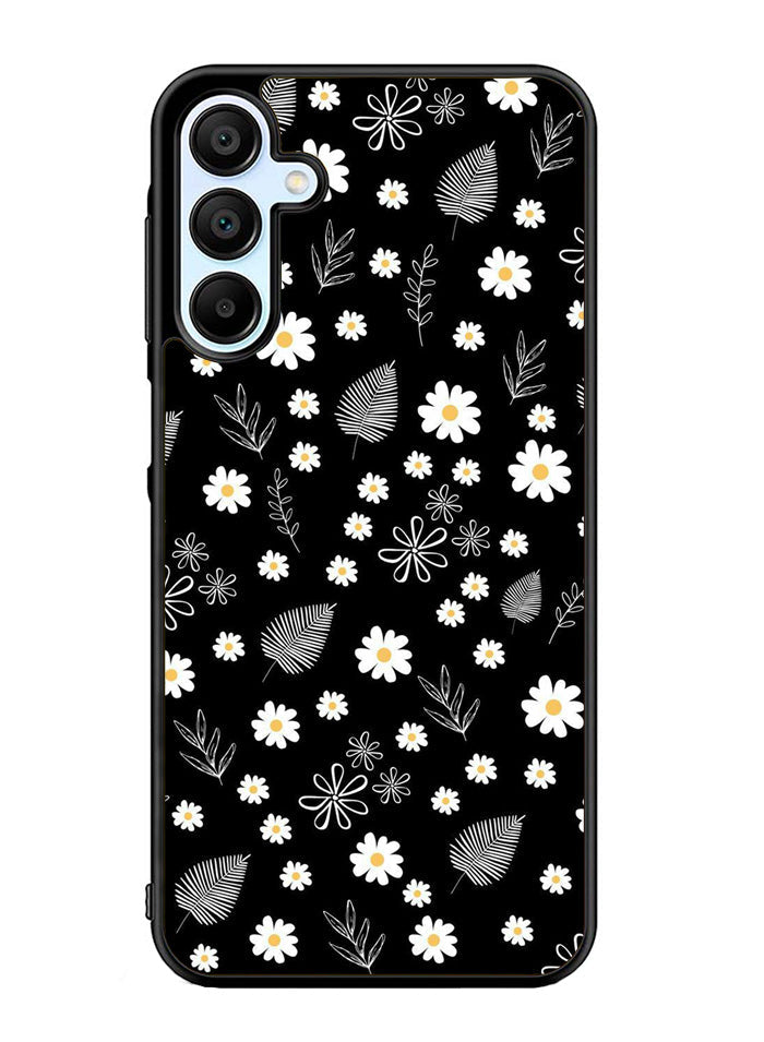 Floral Flower Black White Samsung Galaxy A35 5G Case OV11088