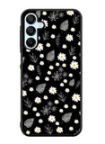 Floral Flower Black White Samsung Galaxy A35 5G Case OV11088