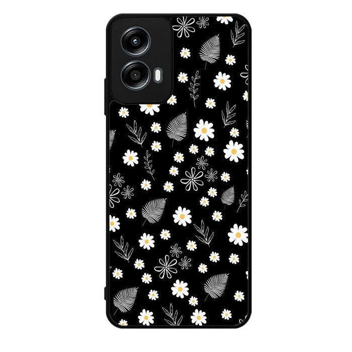 Floral Flower Black White Motorola Moto G Play 2024 Case OV11088