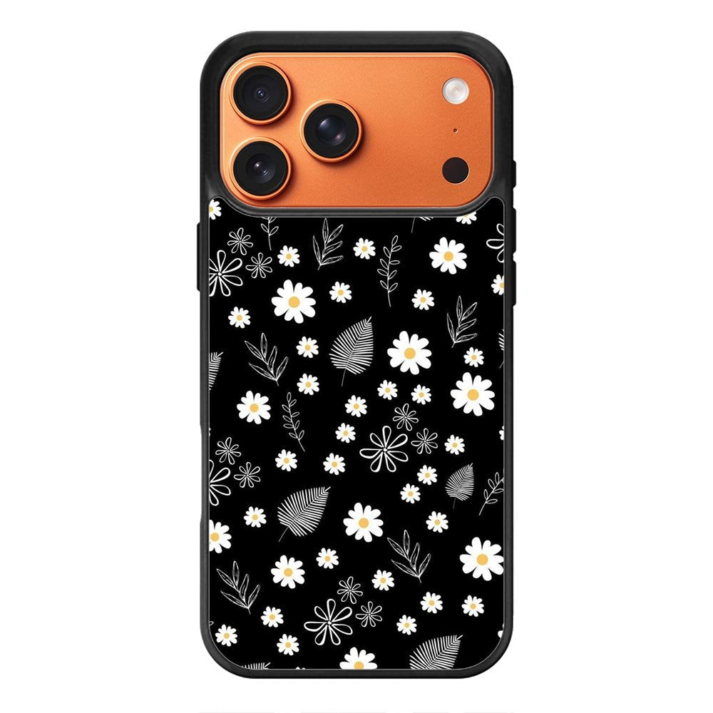 Floral Flower Black White iPhone 17 Pro Max Case QC11088
