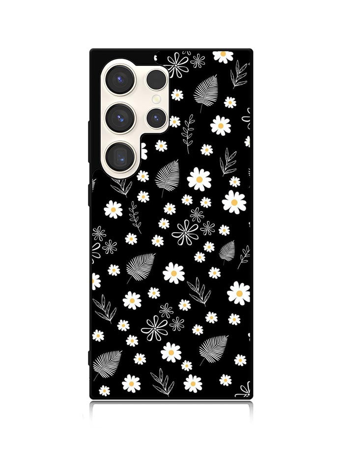 Floral Flower Black White Samsung Galaxy S25 Ultra 5G Case QC11088