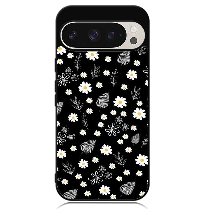 Floral Flower Black White Google Pixel 9 | Pixel 9 Pro Case OV11088