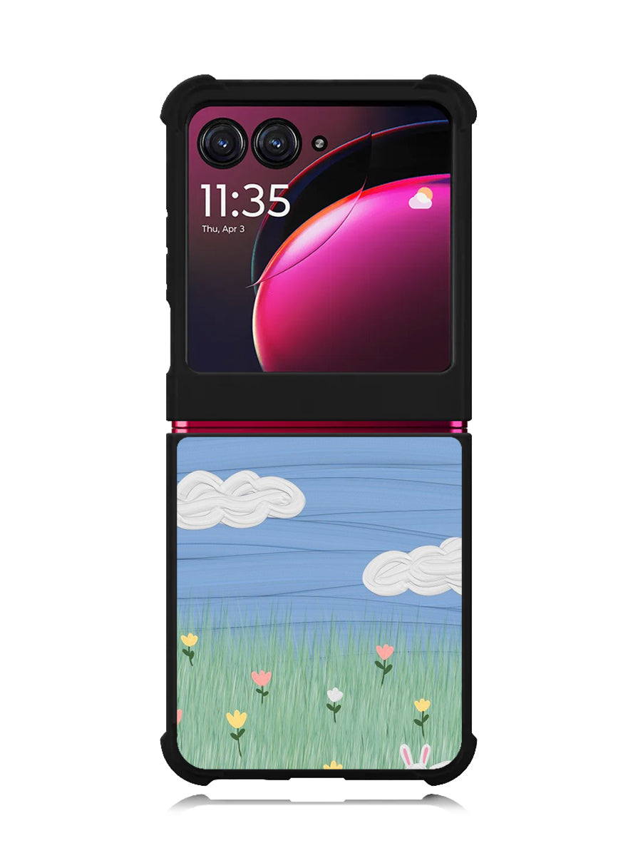 Summer Rabbit and Flower Motorola Moto Razr Plus 2023 , Moto Razr+ 2023 Case OV11048