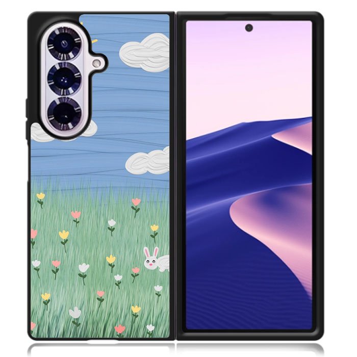Summer Rabbit and Flower Samsung Galaxy Z Fold 7 Case OV11048
