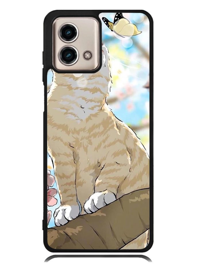 Cat and Butterfly Cartoon Motorola Moto G Stylus 5G 2023 Case OV11191