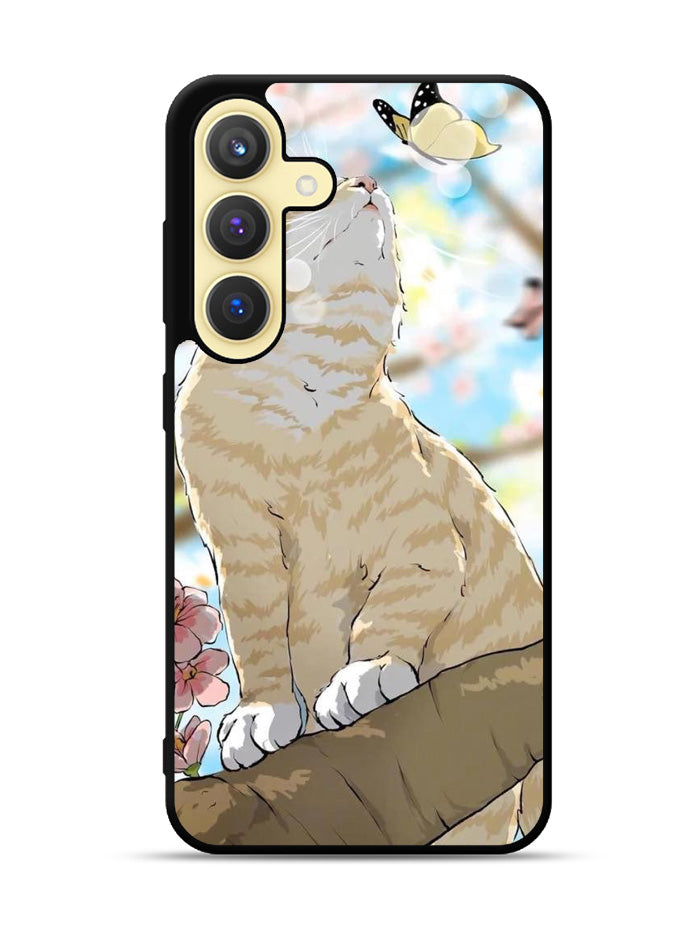 Cat and Butterfly Cartoon Samsung Galaxy S25 Plus 5G , Samsung Galaxy S25+ 5G Case OV11191
