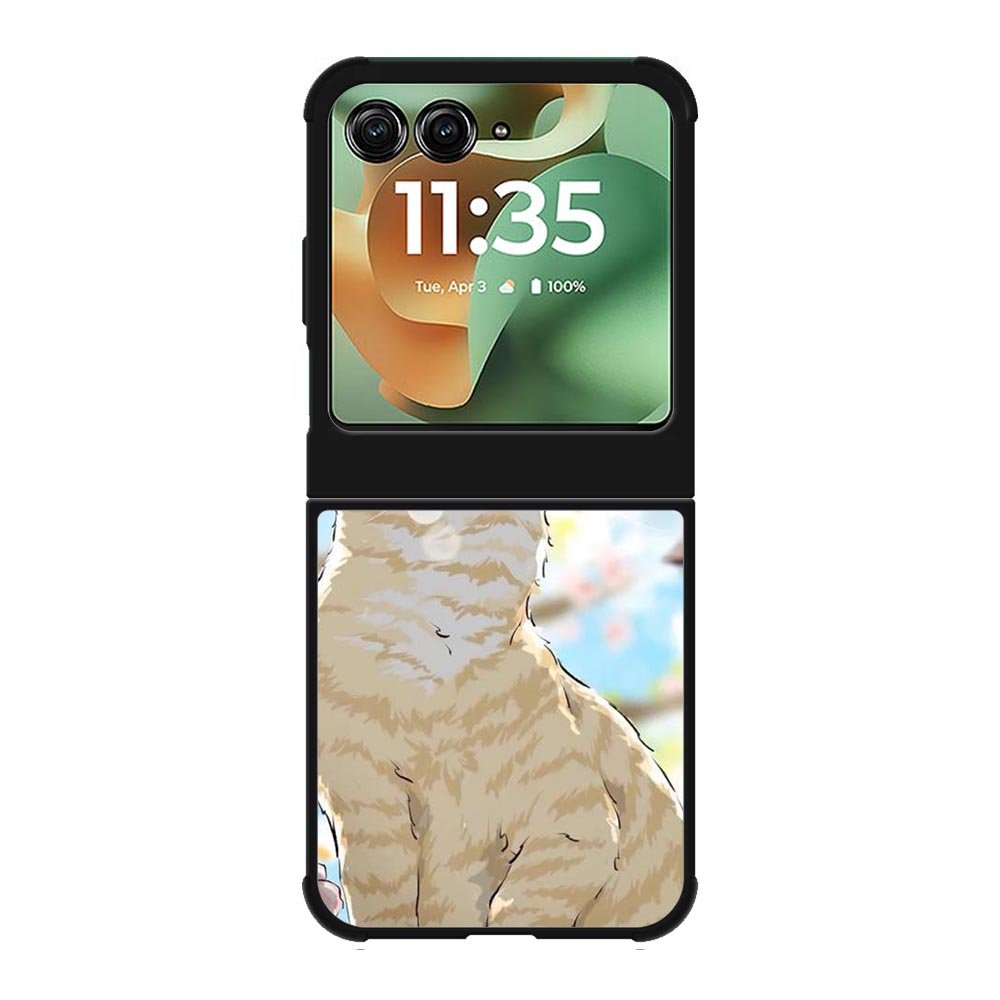 Cat and Butterfly Cartoon Motorola Moto RAZR 2025 Case OV11191