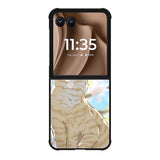 Cat and Butterfly Cartoon Motorola Moto RAZR Plus 2025 Case OV11191