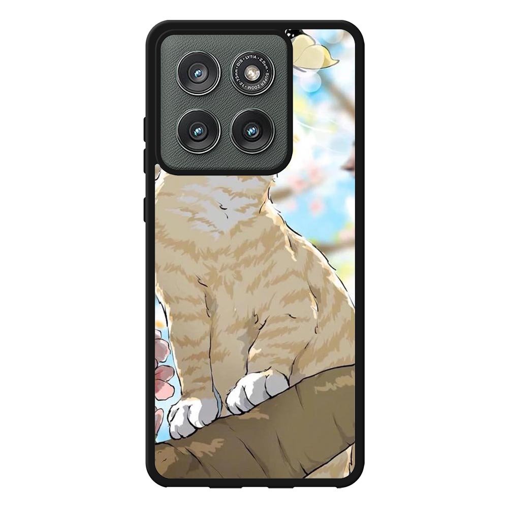 Cat and Butterfly Cartoon Motorola Moto Edge 2025 Case OV11191