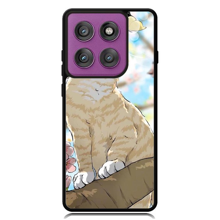 Cat and Butterfly Cartoon Motorola Moto Edge 2025 | Moto Edge 60 Fusion | Moto Edge 60 Pro Case OV11191