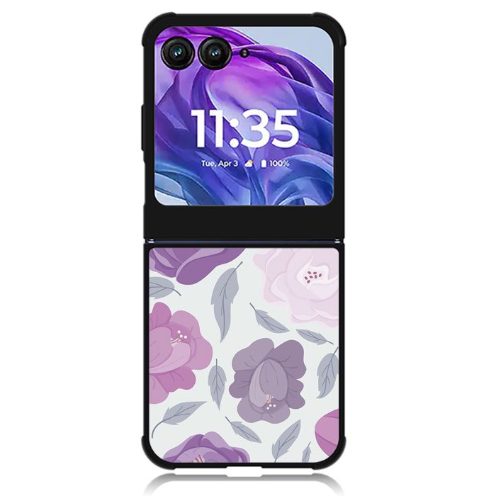 Floral Flower Purple Motorola Moto Razr Plus 2024 , Moto Razr+ 2024 Case OV11089