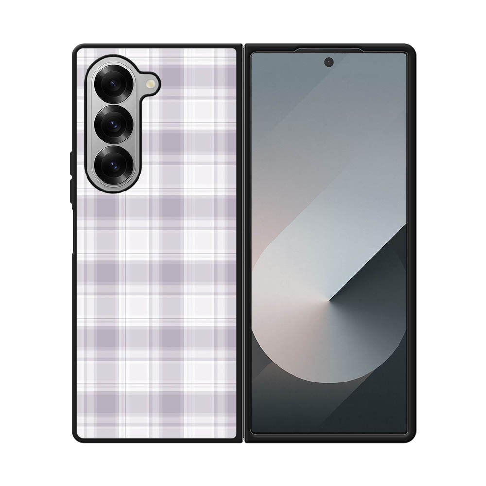 Grid Line Aesthetic Soft Purple Samsung Galaxy Z Fold 7 5G Case QC11103