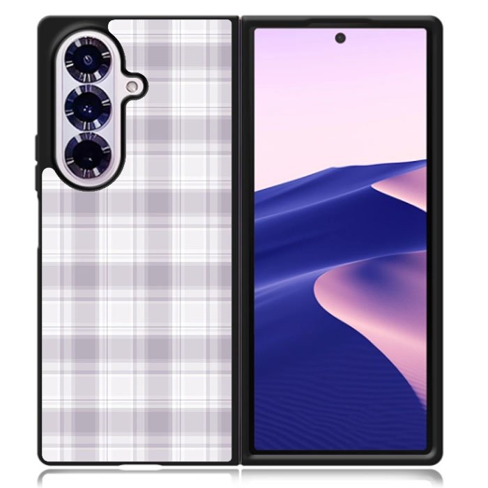 Grid Line Aesthetic Soft Purple Samsung Galaxy Z Fold 7 Case OV11103