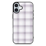 Grid Line Aesthetic Soft Purple iPhone 16 Case QC11103