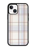 Grid Aesthetic Soft Brown iPhone 14 Case QC11102