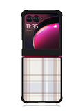 Grid Aesthetic Soft Brown Motorola Moto Razr Plus 2023 , Moto Razr+ 2023 Case OV11102