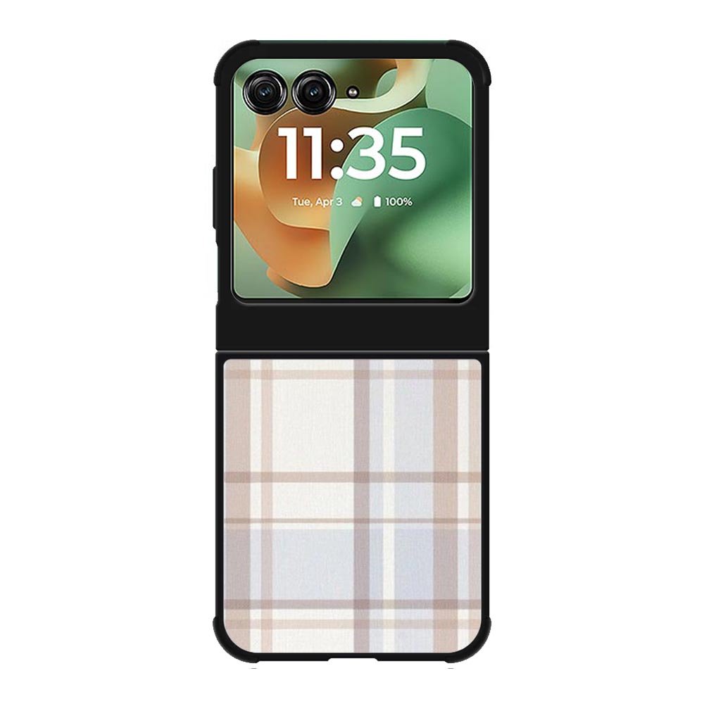 Grid Aesthetic Soft Brown Motorola Moto RAZR 2025 Case OV11102