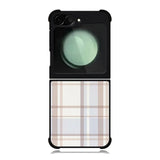 Grid Aesthetic Soft Brown Samsung Galaxy Z Flip 6 5G 2024 Case OV11102