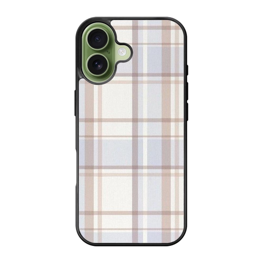 Grid Aesthetic Soft Brown iPhone 17 Case OV11102