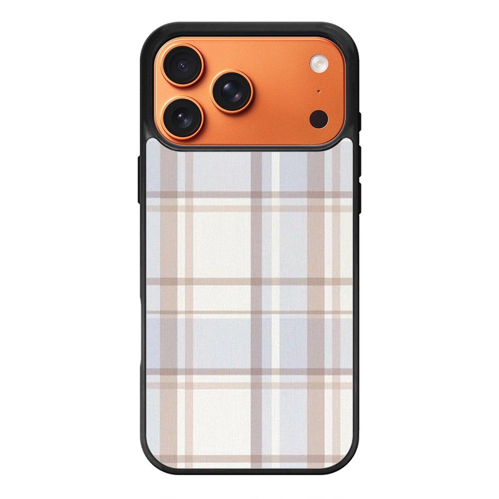 Grid Aesthetic Soft Brown iPhone 17 Pro Case OV11102