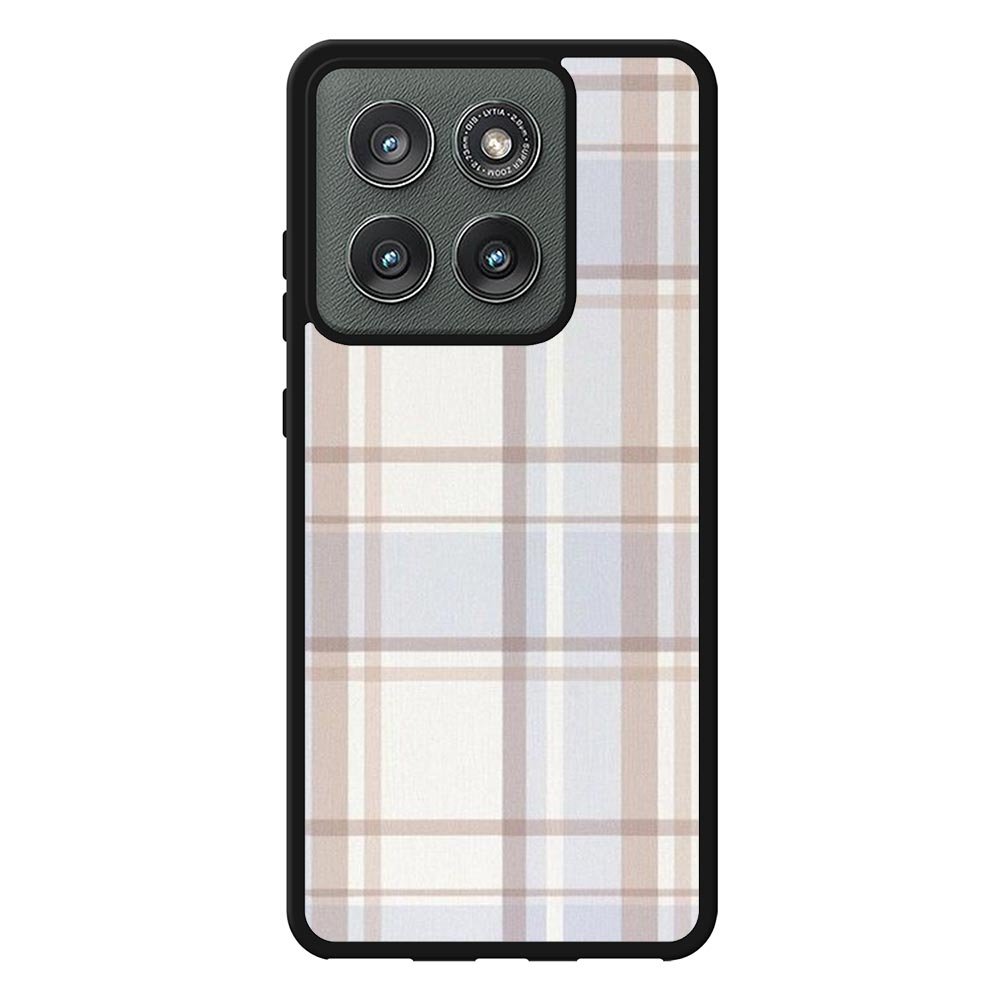 Grid Aesthetic Soft Brown Motorola Moto Edge 2025 Case OV11102