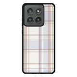 Grid Aesthetic Soft Brown Motorola Moto Edge 2025 Case OV11102