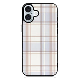 Grid Aesthetic Soft Brown iPhone 16 Case QC11102