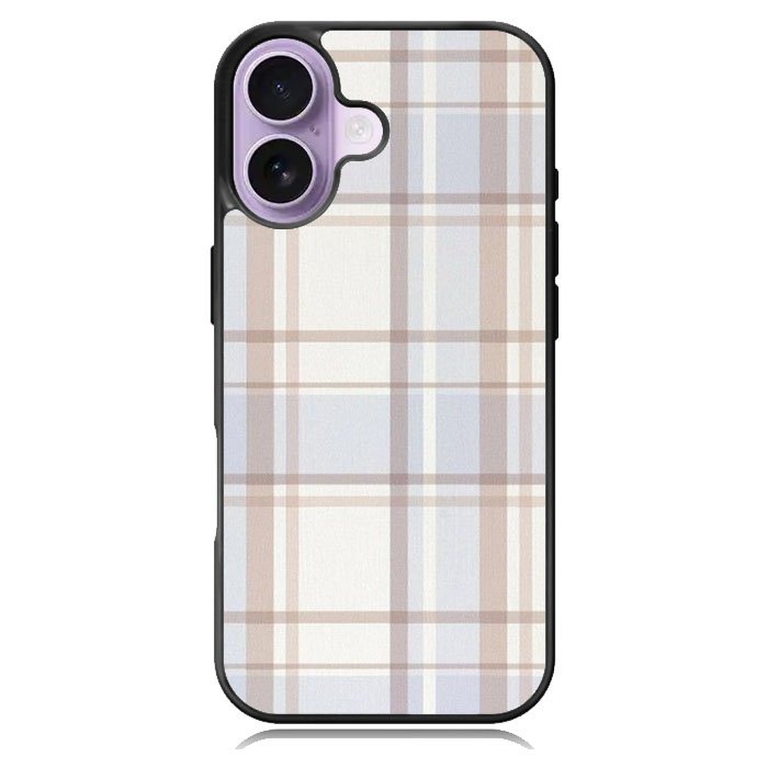 Grid Aesthetic Soft Brown iPhone 17 Case OV11102