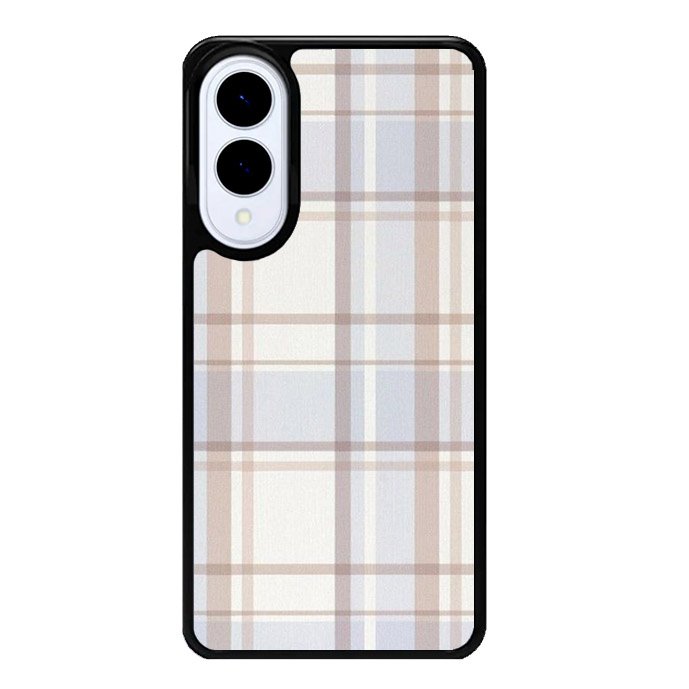 Grid Aesthetic Soft Brown Samsung Galaxy S25 Edge 5G Case OV11102