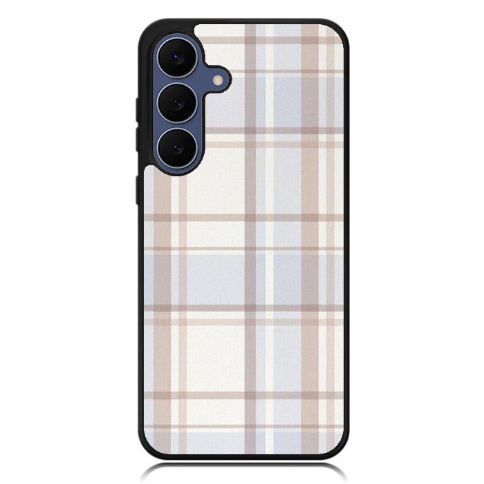 Grid Aesthetic Soft Brown Samsung Galaxy S25 FE Case OV11102